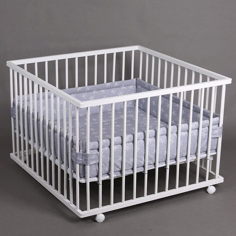 Box & Barriere di sicurezza: Babylaufstall 100x100cm WEISS-GRAU – Nuovo e nell'imballaggio originale da Bottighofen venduto da zaap 1