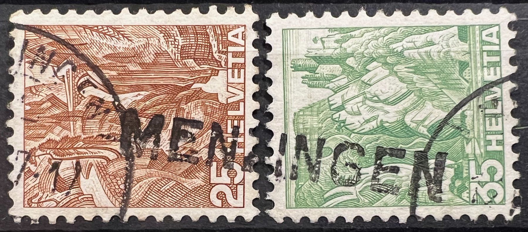 Tutti i francobolli: Seltener Stabstempel Menzingen auf Landschaften – Usato da St. Gallen venduto da Cheirodon