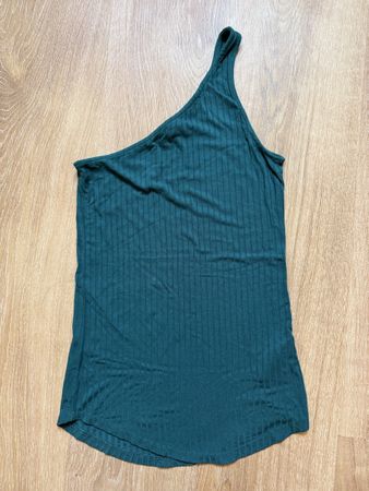 Top asymétrique vert émeraude H&M, t.XS/34