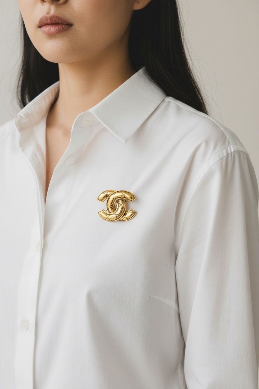 Chanel Broches & Aiguilles: Chanel Brosche gold gesteppt – D'occasion à Binningen par Designerlabels 1