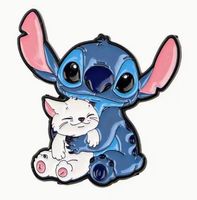 SÜSSE, KLEINE BROSCHE *STITCH, KÄTZLI* METALL NEU