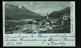 Mondschein-Lithographie Samaden, Panoram