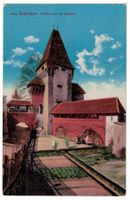Estavayer, vieille tour du Château, circulée 1917