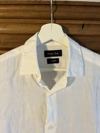 Leinenhemd, weiss, Gr. S, Massimo Dutti