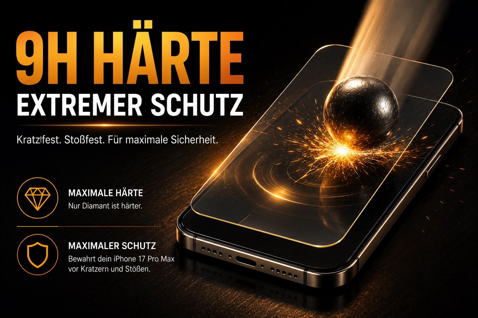 Cover & Protezioni schermo: 1x Premium Panzerglas iPhone 17 Pro Max | 9H | Easy Montage – Nuovo e nell'imballaggio originale da Zollikofen venduto da TrendMaster24 2