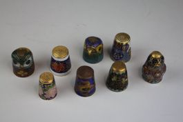 8 Fingerhüte Cloisonné Email Sammlung