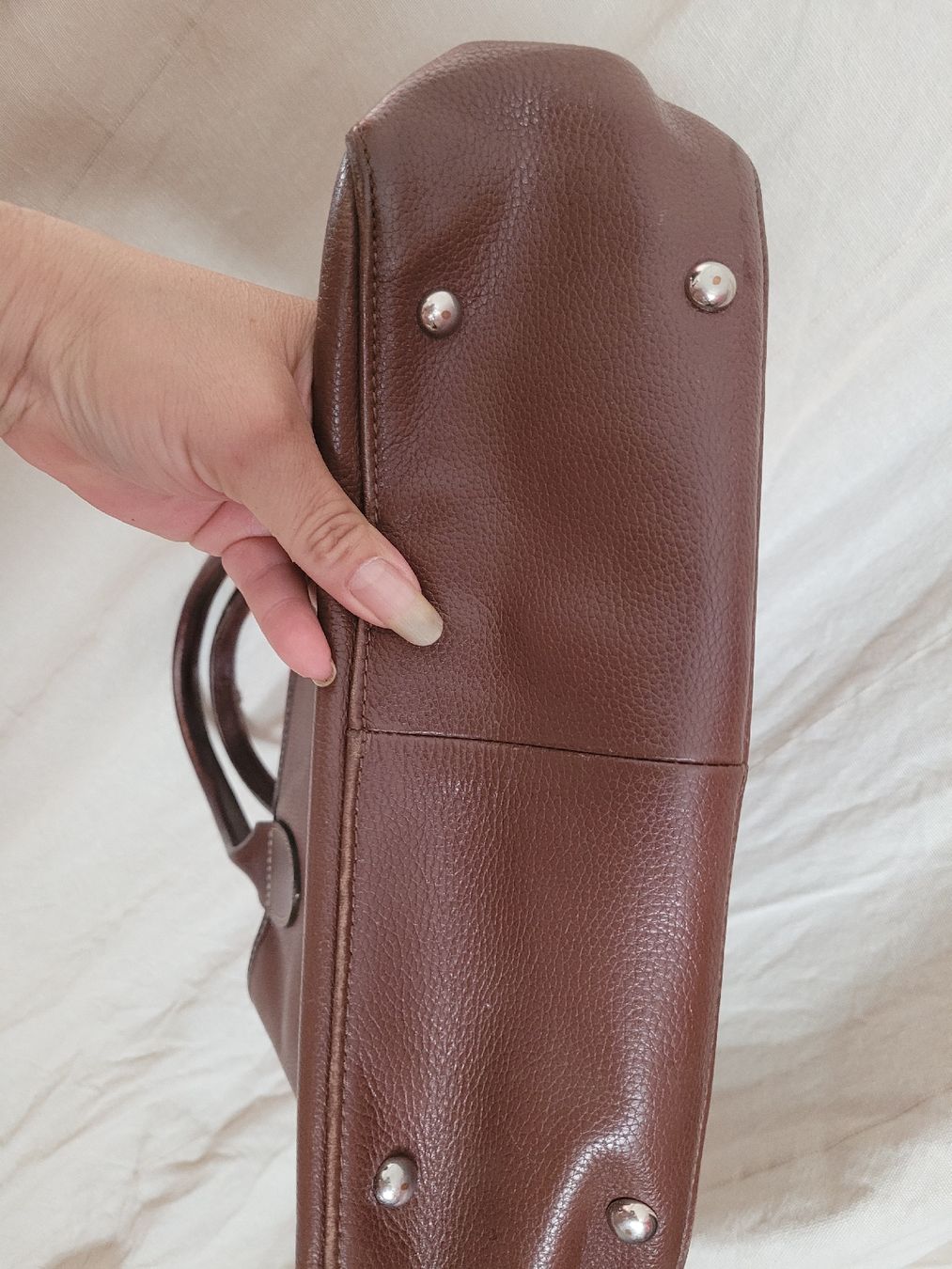 Longchamp Borse: Sac à main Longchamp cuir marron "Cavalcade" – Usato da Vevey venduto da lba_dd82 2