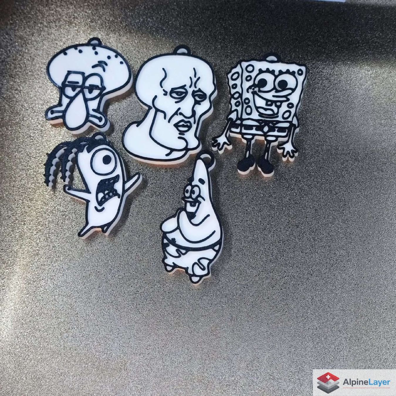 Portachiavi: SpongeBob SquarePants 3D Printed Keychain Black White – Nuovo (secondo la descrizione) da Losone venduto da AlpineLayer 1