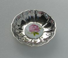 Silberteller 800 Silber Rose Kleeblatt Silbertellerchen