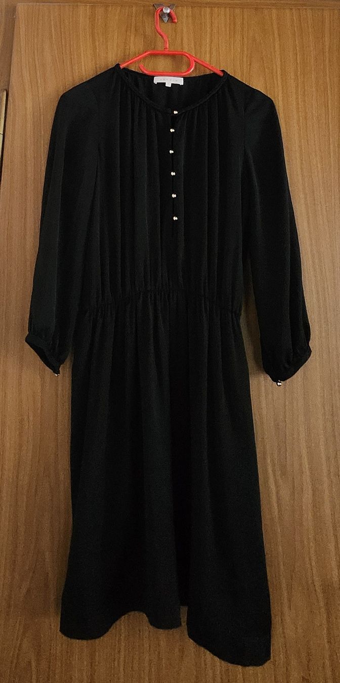 Sandro Vestiti: Robe noire Sandro taille 1(S/M) boutonnée, taille élastique – Usato da Niedergösgen venduto da Eva2410 6
