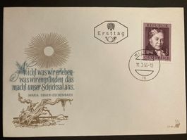 Österreich 1966 ill. Ersttagsbrief Marie Ebner-Eschenbach Di