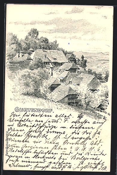 Cartoline postali: Gurtendorf, Ortspartie aus der Vogelscha – Usato da Berlin venduto da bartko-reher