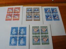 Set Pro Patria 1965, FDC Satz + 4erblocks, 6 Belege