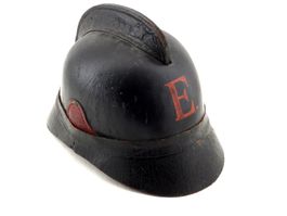 Casque pompier en cuir Feurewehrhelm Leder Schwarz Rot