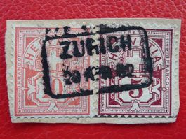 Mischfrankatur: Nr.55+60A von ZÜRICH auf Briefstück, 300.-+