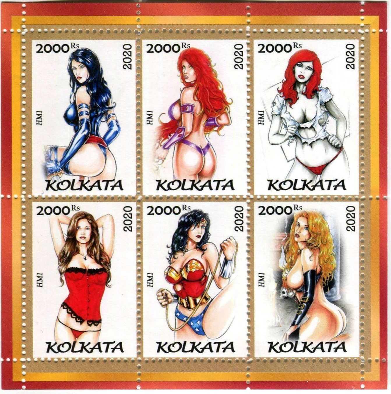 Alle Briefmarken: Block "Pin-up". Indien. – Neu und originalverpackt aus Basel von Butsch5