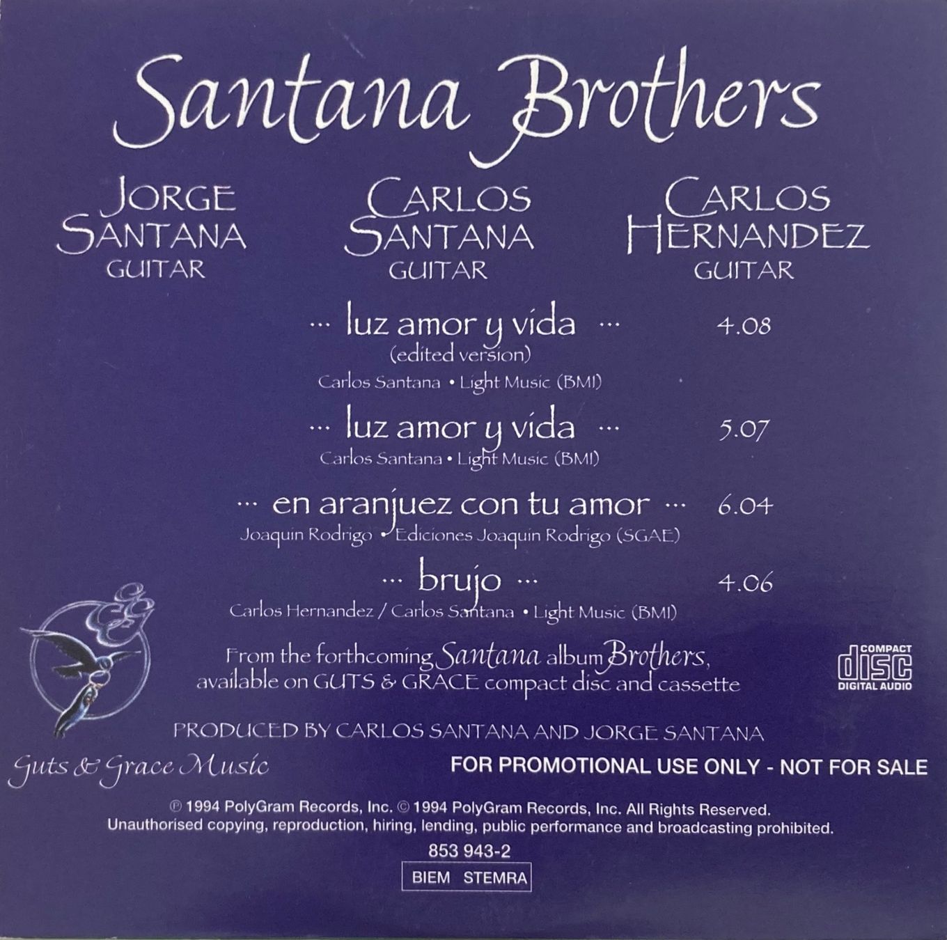 CD: SANTANA BROTHERS - BROTHERS – Usato da Poliez-Pittet venduto da Newtown-Records 1