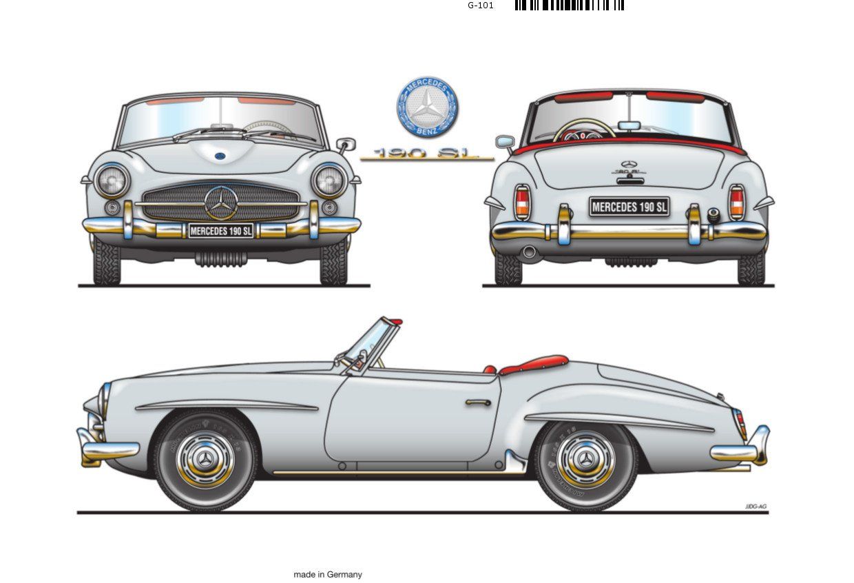 Mercedes-Benz Schilder: Blechschild-MERCEDES-BENZ 190 S- – Neu und originalverpackt aus Rupperswil von big-one-sale