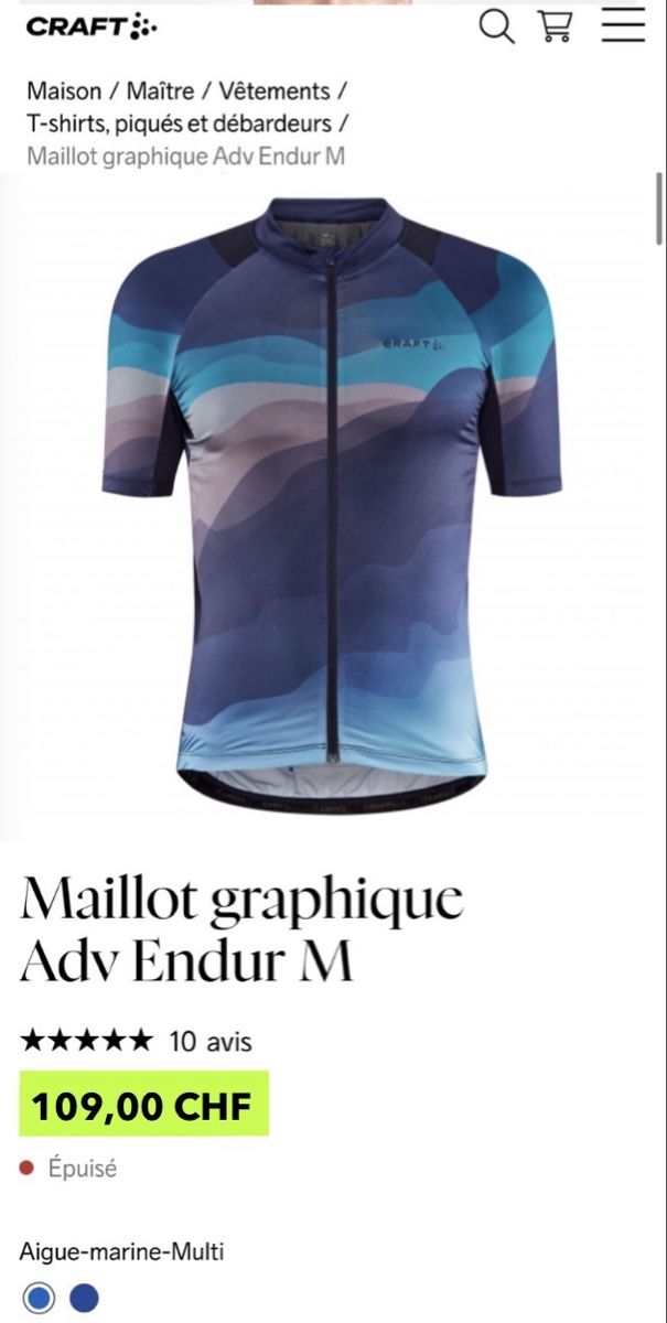 Craft Canottiere & Pantaloni: Neuf - Maillot de vélo Craft taille L  – Nuovo e nell'imballaggio originale da Aigle venduto da sow_m7gm 8