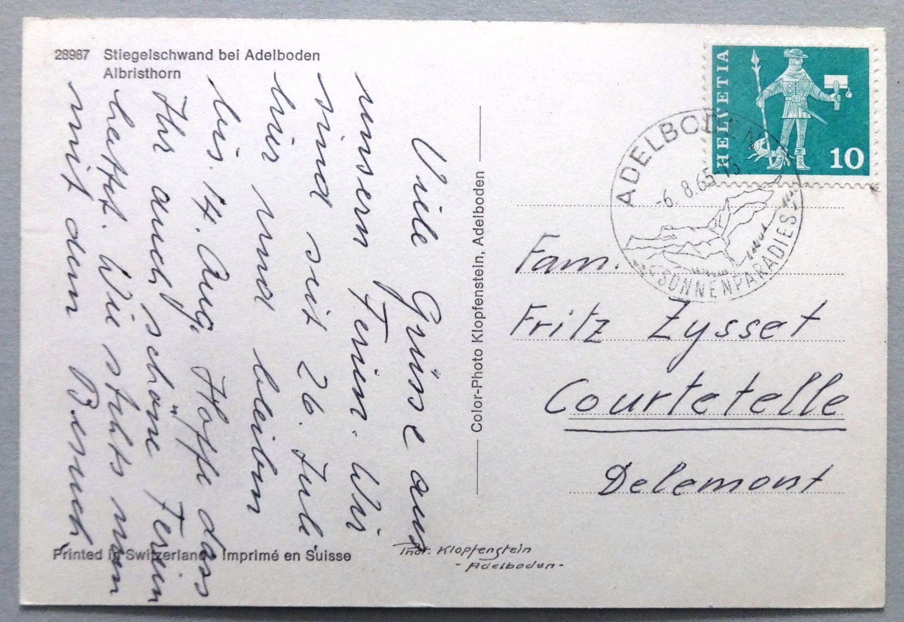 Cartoline postali: Stiegelschwand bei Adelboden – Usato da Fétigny venduto da Billy2miny 1