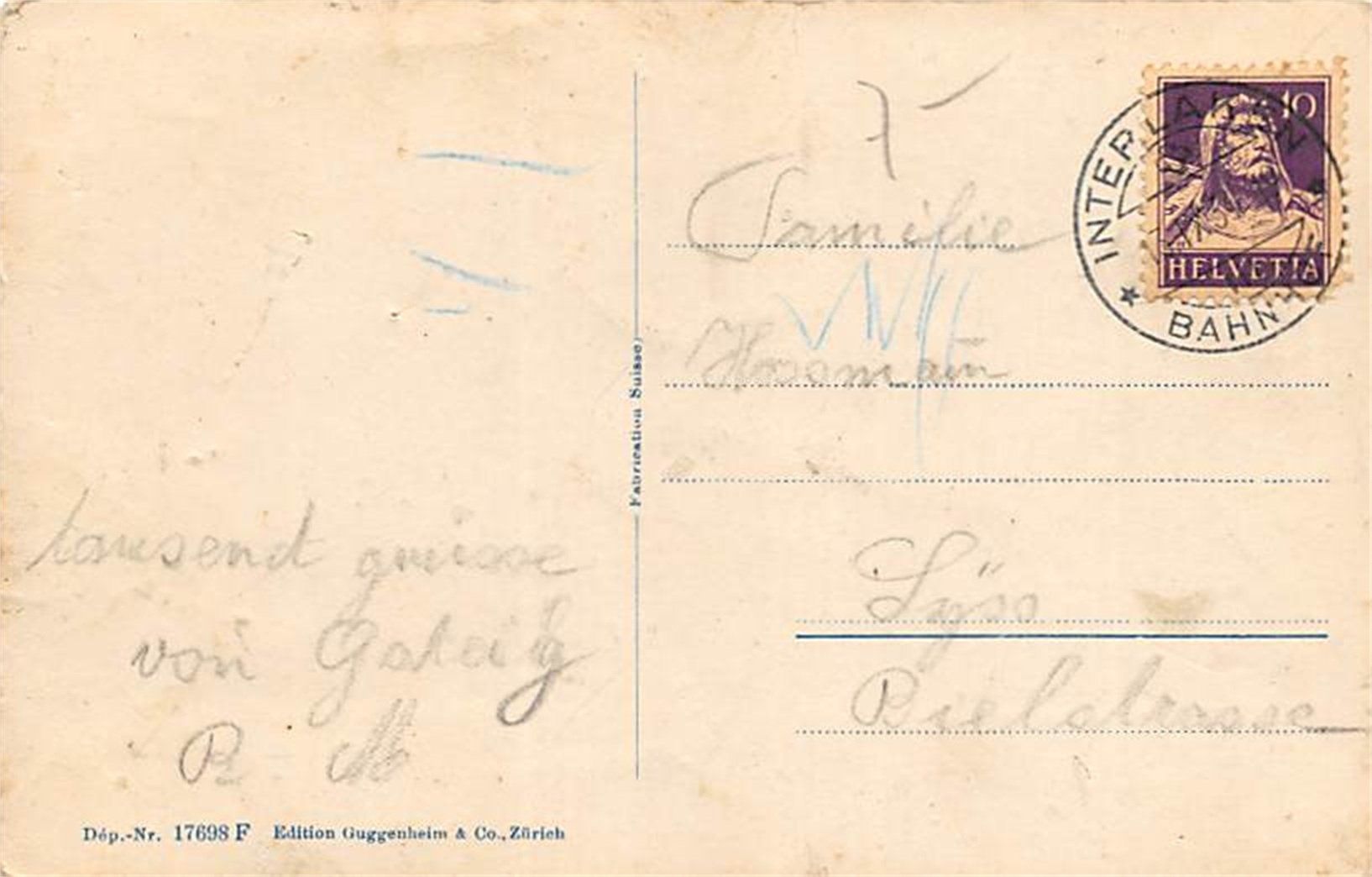 Cartes postales: Interlaken mit Jungfrau – D'occasion à Ottikon b.Kemptth. par Neptun1974 1