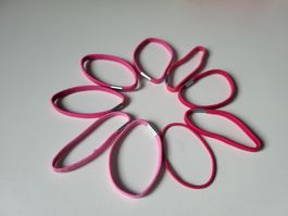9 Haargummis pink