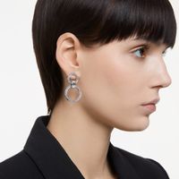 New Swarovski Dextera hoop earrings Blue, Rhodium plated ✨