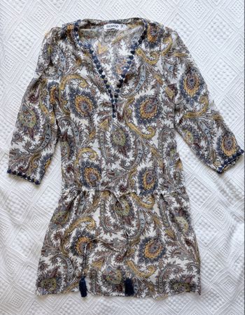 Atelier Marée Tunika Kleid Gr. S – Paisley – semitransparent