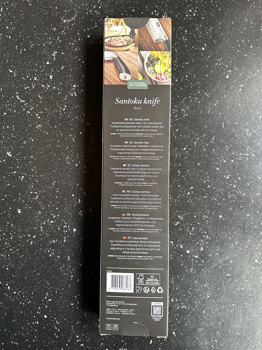 Coltelli da cucina: BORETTI Santoku-Messer Neu 18cm – Nuovo e nell'imballaggio originale da Le Vaud venduto da Balthasar 2