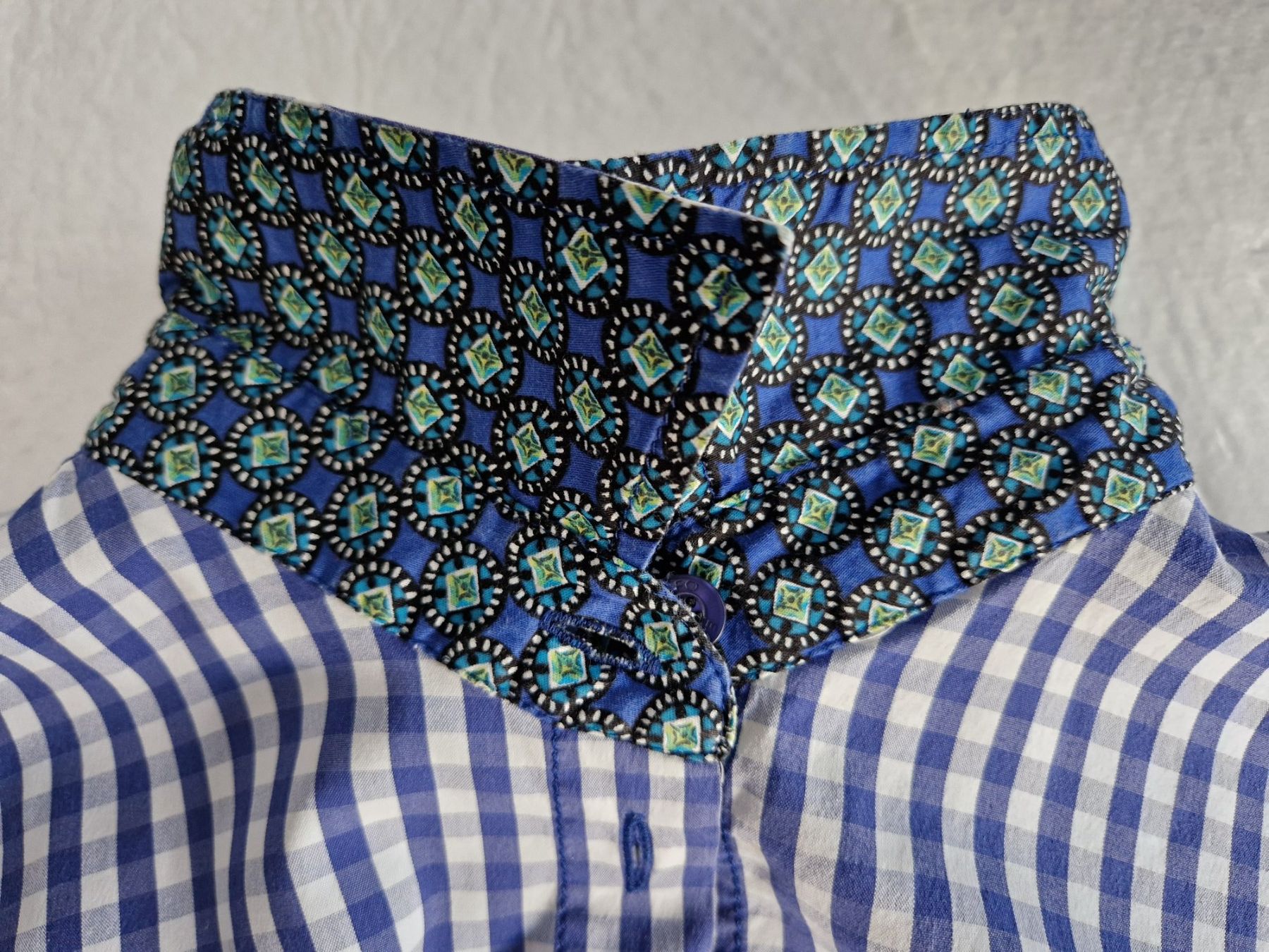 Camicette: Bluse ERFO blau/weiss kariert Gr. 42 – Usato da Salouf venduto da PizMez12K 5