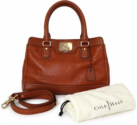 Cole Haan Vintage Shopper Handtasche Echt Leder Cognac Farbe