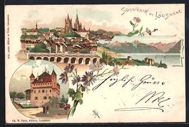 Litho Lausanne, Turmgebäude, Ortsansich