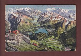 MUOTTAS MURAIGL und Umgebung - Vogelschau - 1917 Feldpost