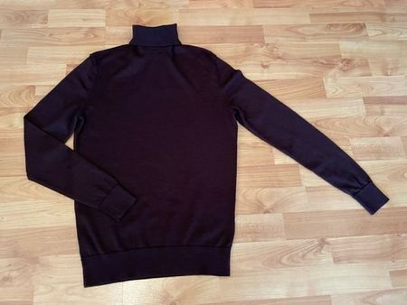 Herren Rollkragen Pullover dunkelrot, Grösse XS