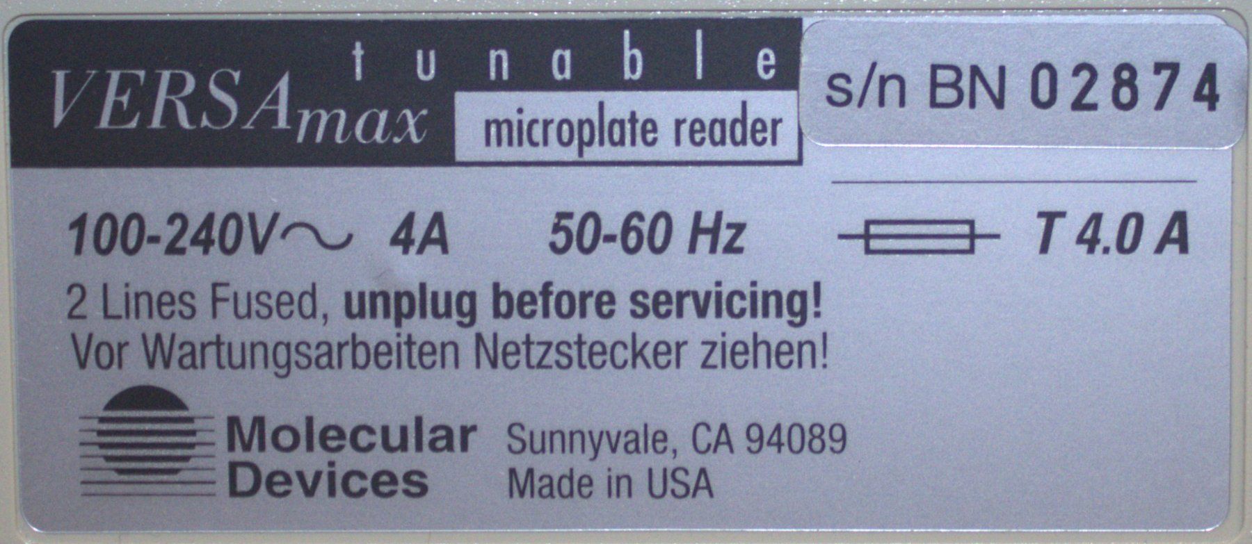 Tutte le macchine: Molecular Devices | VERSAmax tunable | Microplate Reader | – Usato da Reinach BL venduto da Re-LifeAG_Labor2 6
