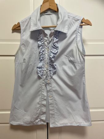 Pink Flamingo aermellose Bluse hellblau