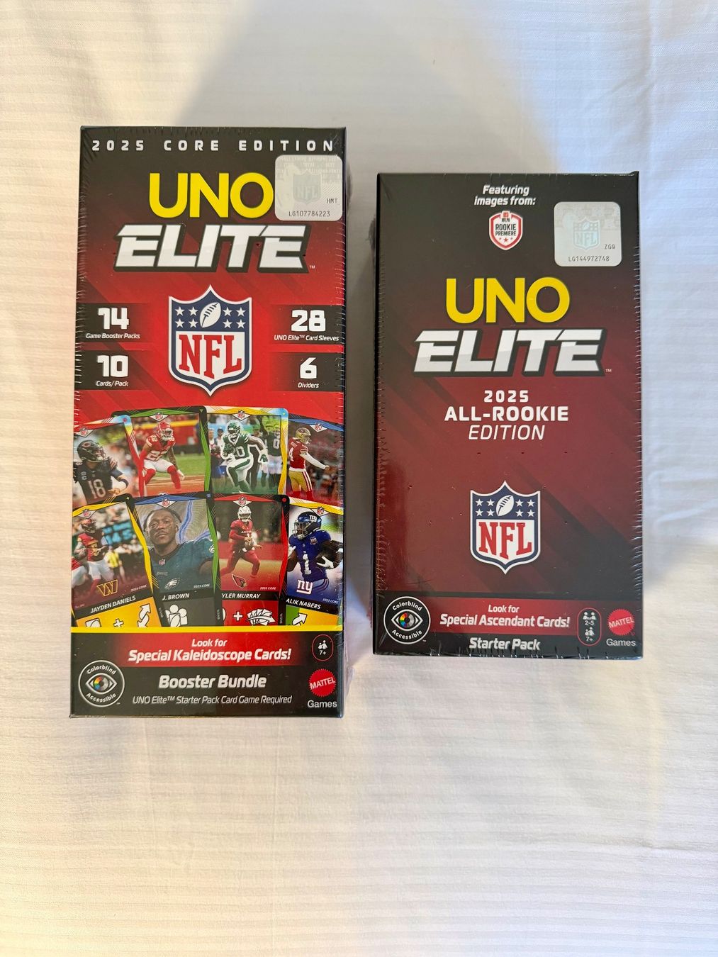 Mattel Spiele: NFL UNO Elite Starter Pack und Booster Bundle 2025 – Neu und originalverpackt aus Oberembrach von theZaz