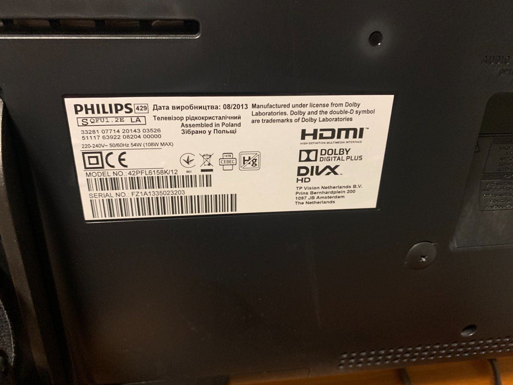Philips Televisori: PHILIPS 42PFL6158K/12 – Usato da Arch venduto da Seil818 2
