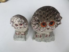 Eulen Handarbeit aus Stein Rarität