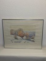 Aquarell Winterlandschaft von E. Bärtschi, gerahmt