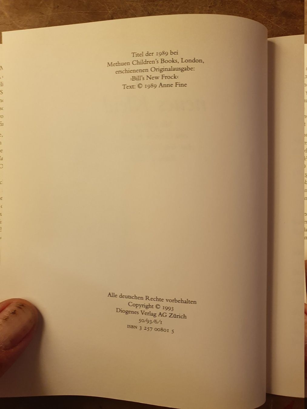 Libri: Bills neues Kleid - Anne Fine – Usato da Zürich venduto da loosebone 5