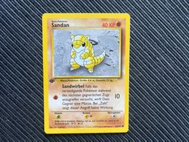 Pokemon Sandan 1. Edition non holo Base Set