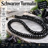 Natural Schwarz Turmalin Halskette  -Facettierte - Schörl