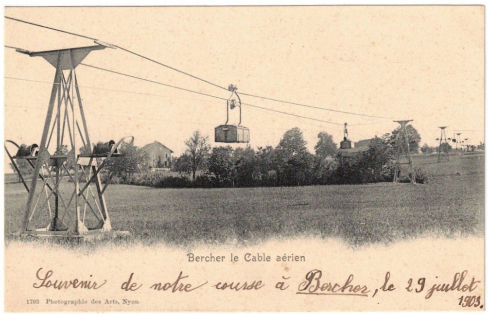 Ansichtskarten: Bercher - Materialseilbahn – Gebraucht aus Binningen von Mountainrider