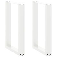 Pieds de table à manger en U, 2 pièces, blanc, 50 x (72-73)