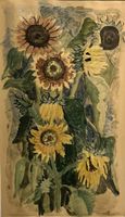 Gemälde Sonnenblumen von Ernst Wolf, signiert gerahmt,