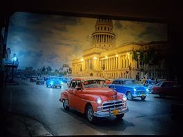 LED Kunstbild Cuba Havanna classic oldtimer on street