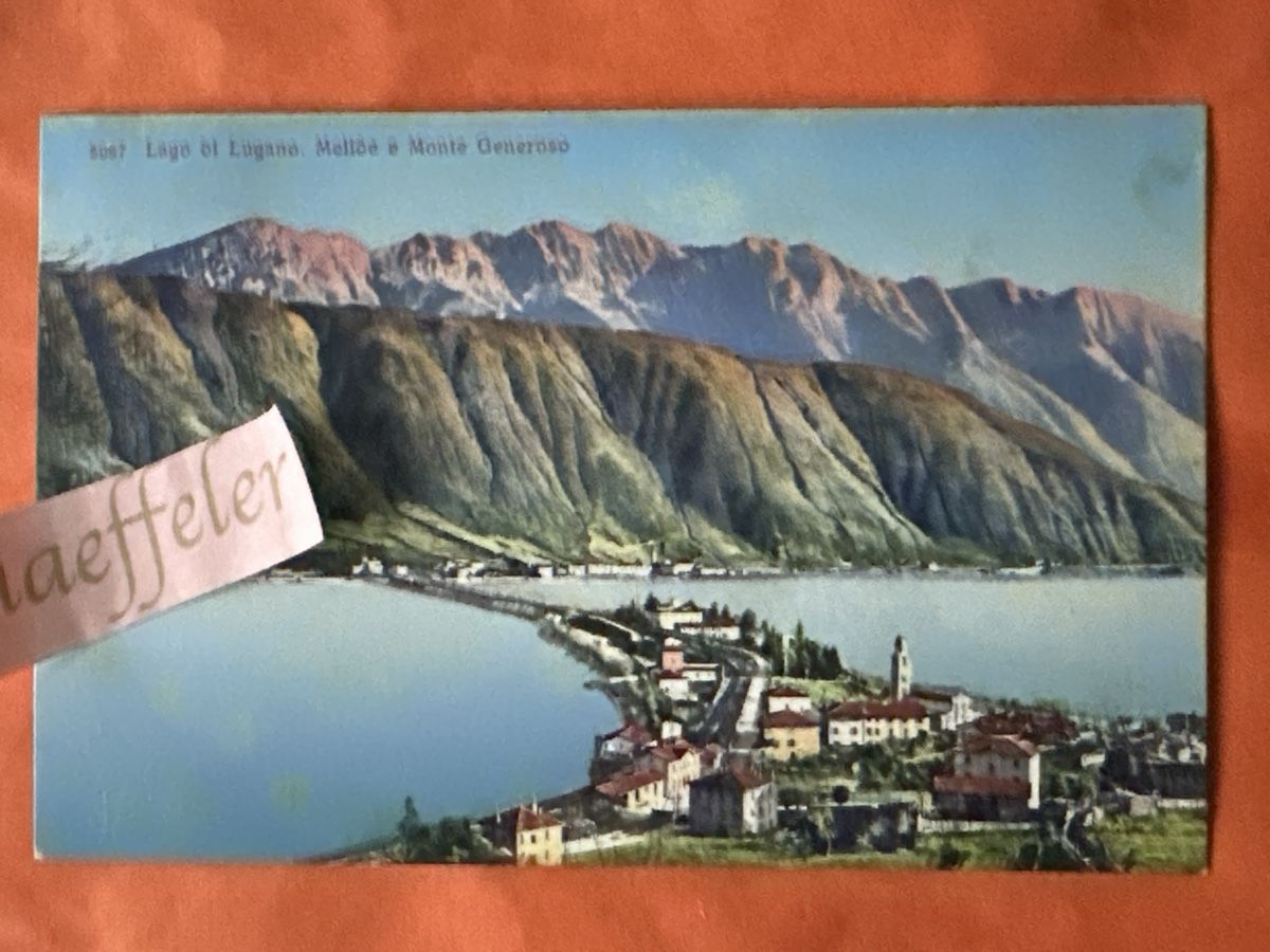 Ansichtskarten: 1913 Lago di Lugano. Melide e Monte Generoso – Gebraucht aus Zürich von Chaeffeler