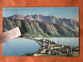1913 Lago di Lugano. Melide e Monte Generoso