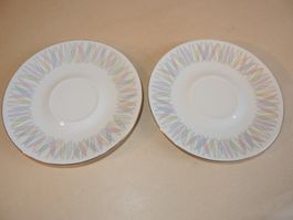 2  Teller Untertasse Winterling Porzellan m Mandorla Rand